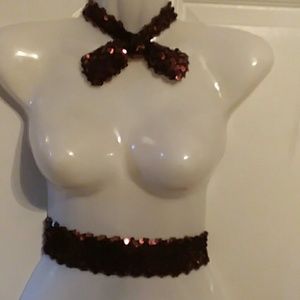 Sequin Belt & Bow Tie